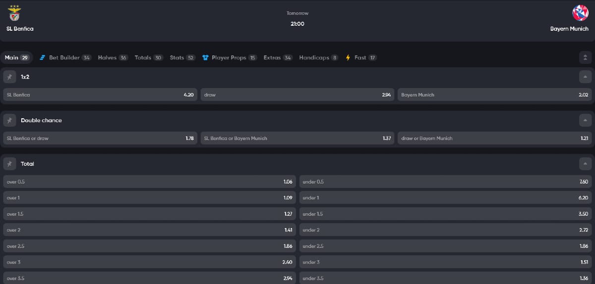 Benfica Bayern München klub vb Instant Casino