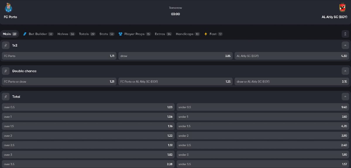 Porto Al Ahly klub vb Instant Casino