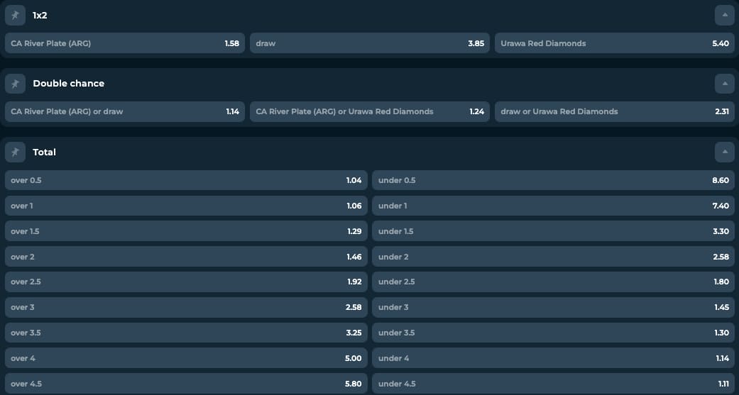 River Plate Urawa klub vb Mega Dice