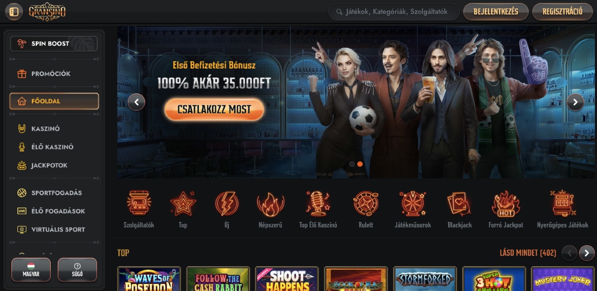 Gransino Megbízható online kaszinók