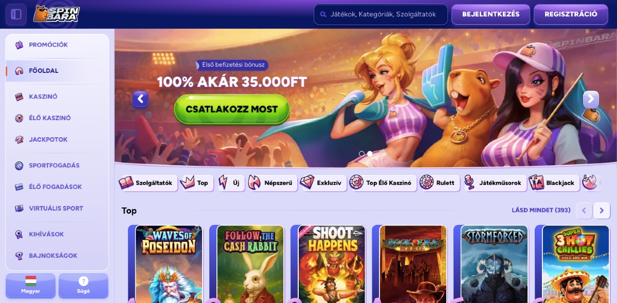Spinbara megbízható online kaszinók