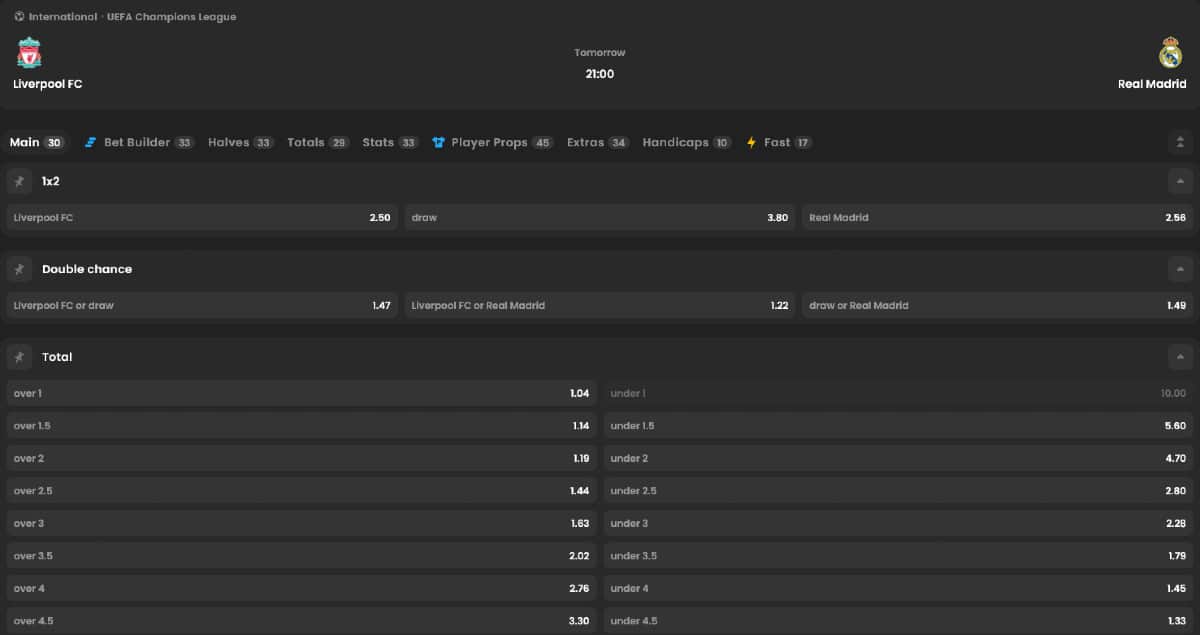 Liverpool Real Madrid BL 2025 november