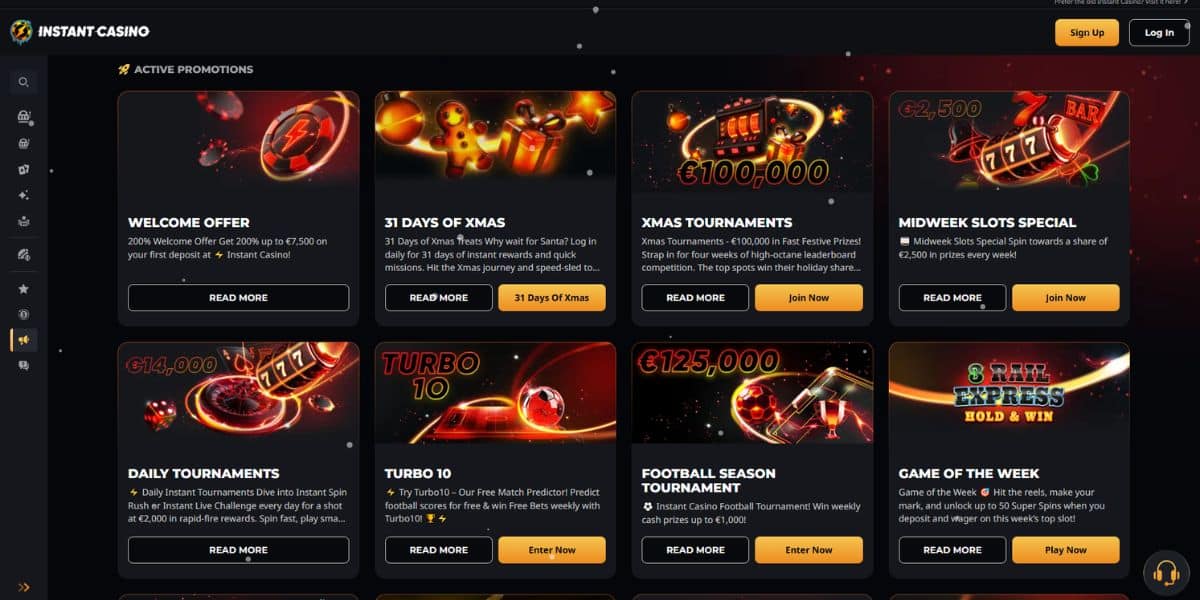 Legjobb azonnali kifizetésű kaszinók Instant Casino